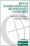 Revue internationale de politique comparée [Texte imprimé] ,n2 (2009) Générations politiques : regards comparés coordination Jean-François Havard et Magali Boumaza